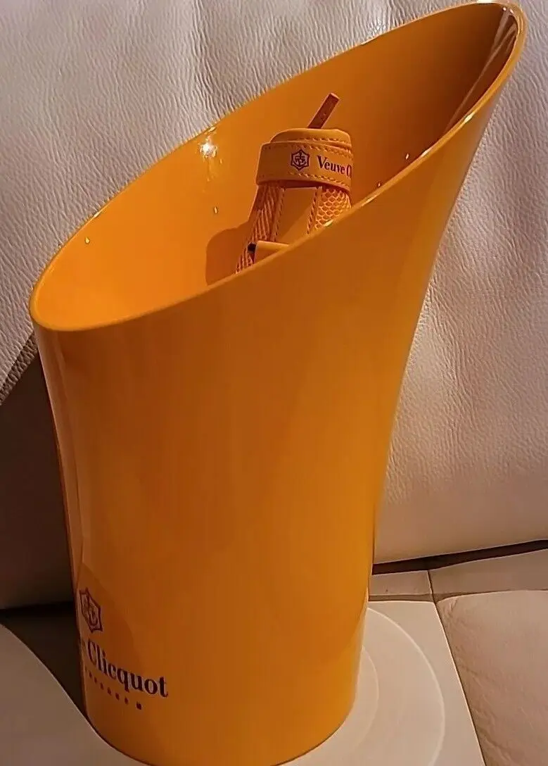 Veuve Clicot" orange champagne bucket and cooler - Maison Déco Lumière