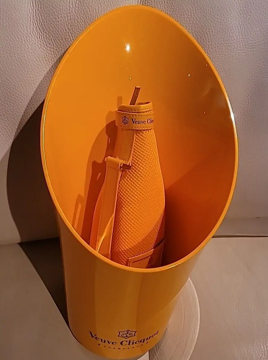 Veuve Clicot" orange champagne bucket and cooler - Maison Déco Lumière