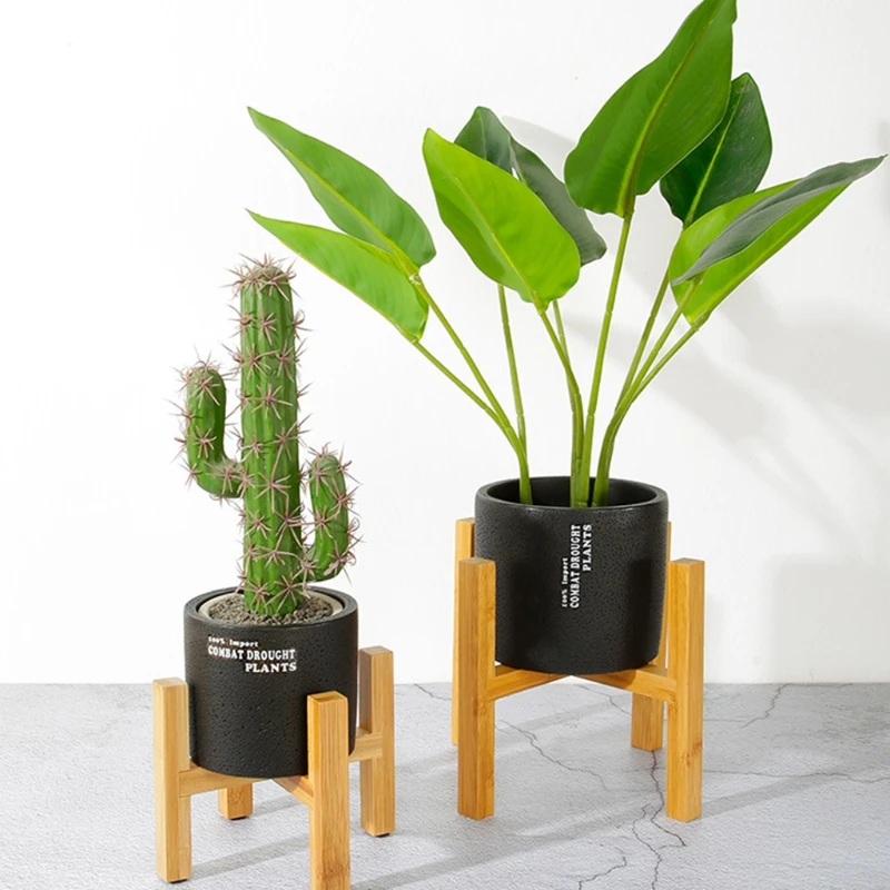 Nordic-style wooden flowerpot display stand - Maison Déco Lumière