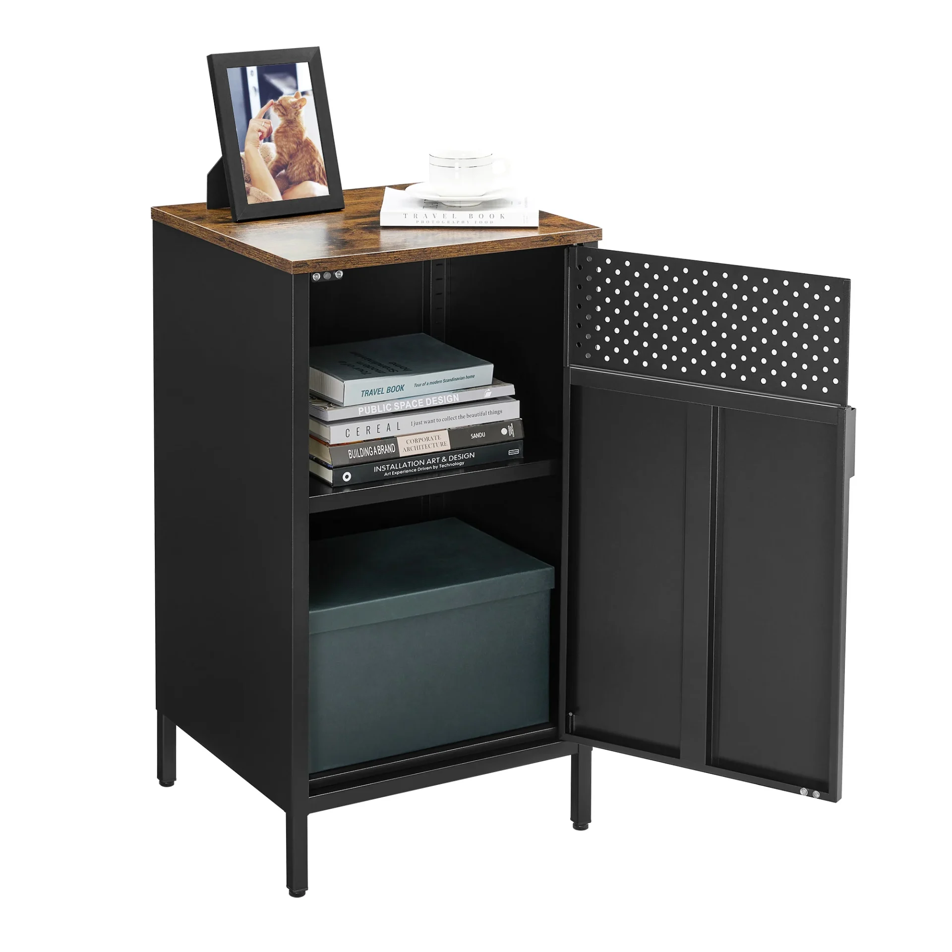 Black storage bedside table - Maison Déco Lumière